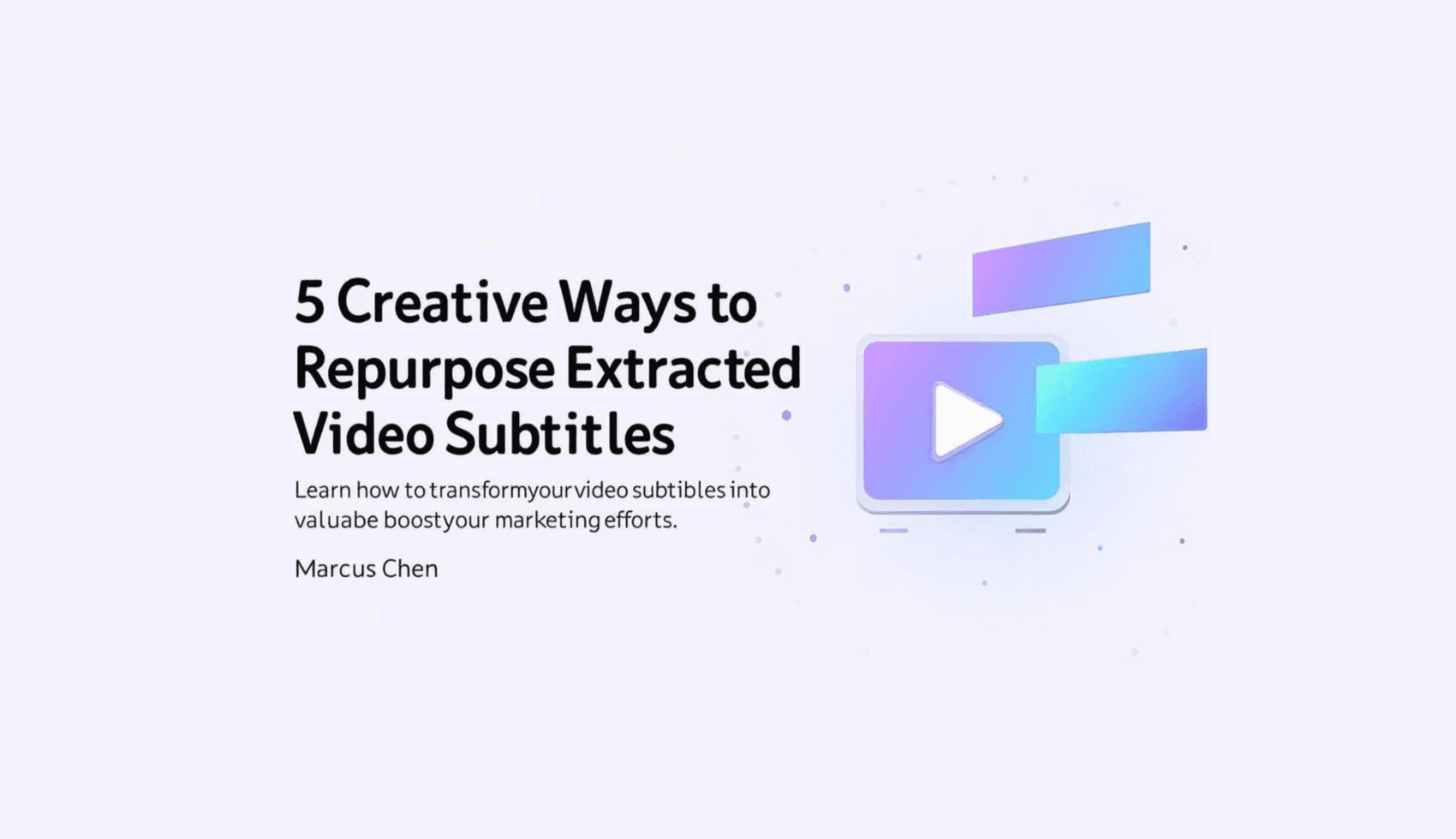 5 Creative Ways to Repurpose Extracted Video Subtitles